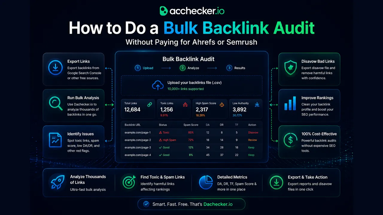 How to Do a Bulk Backlink Audit Without Paying for Ahrefs or Semrush